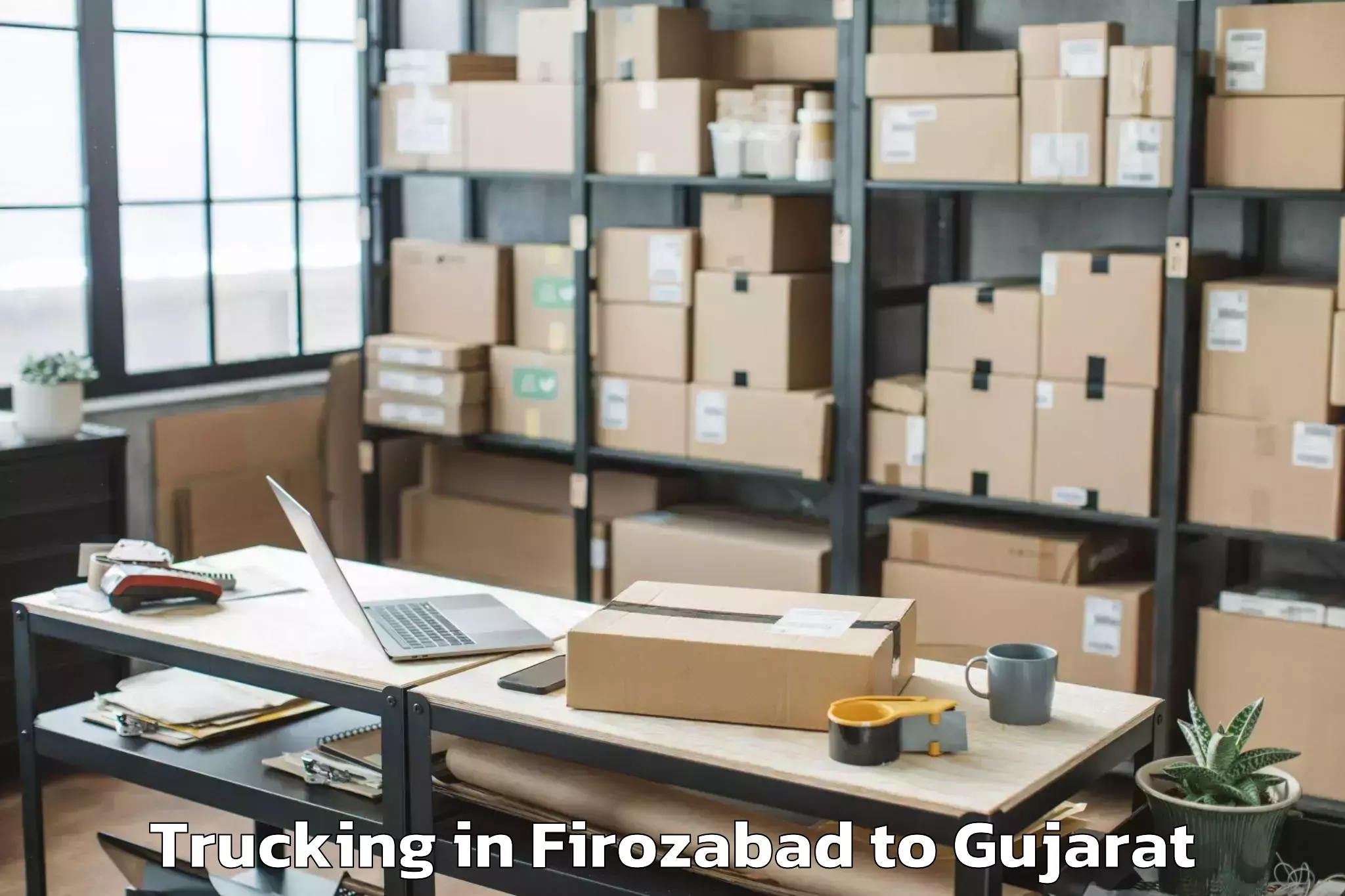 Professional Firozabad to Sabarmati University Ahmedabad Trucking